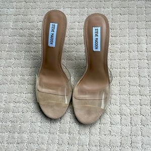 Steve Madden clear nude heels